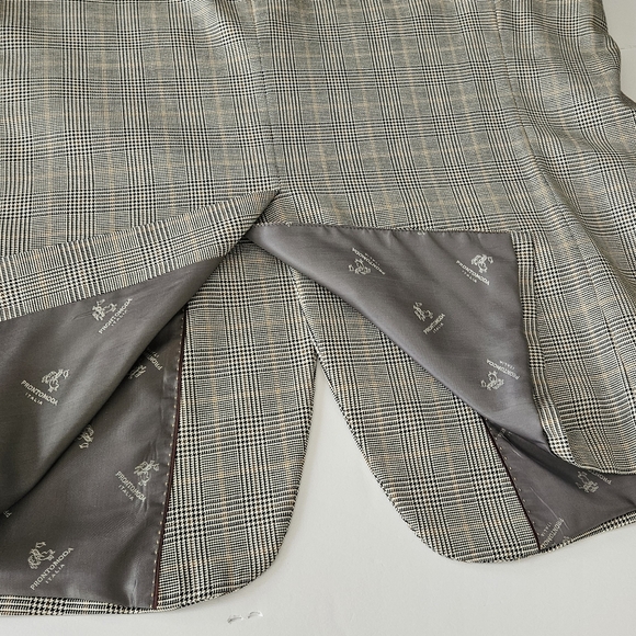 Pronto Moda Mens 52R Sport Coat/Blazer Black/White Plaid Silk/Wool/Cashm… - Picture 14 of 16